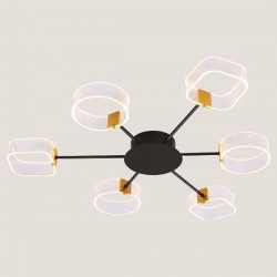 LIGHT FIXTURES HANGING SIX-LIGHT LED 60W 82x8 BLACK/ GOLD 144-10024 LIGHT FIXTURES HANGING SIX-LIGHT LED 60W 82x8 BLACK/ GOLD 144-10024