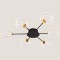 LIGHT FIXTURES HANGING SIX-LIGHT LED 60W 82x8 BLACK/ GOLD 144-10024