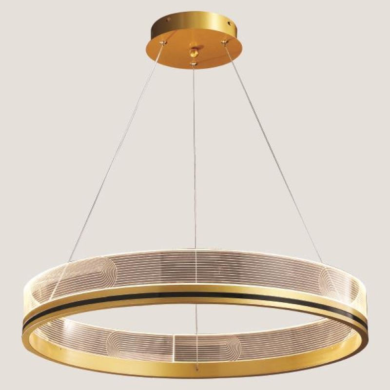 LIGHT FIXTURES HANGING ROUND LED 55W Φ80x7 GOLD 144-15001