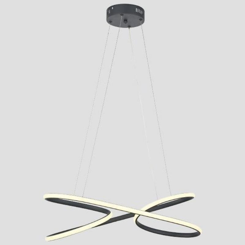CEILING LIGHT FIXTURE HANGING OVAL LED 40W 670x200x200 4000K CHARCOAL GREY 144-15015