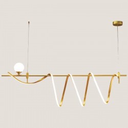 LIGHT FIXTURES HANGING LINEAR LED 55W+1xG9 3000Κ L15012x36 GOLD 144-16004 LIGHT FIXTURES HANGING LINEAR LED 55W+1xG9 3000Κ L15012x36 GOLD 144-16004