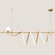 LIGHT FIXTURES HANGING LINEAR LED 55W+1xG9 3000Κ L15012x36 GOLD 144-16004