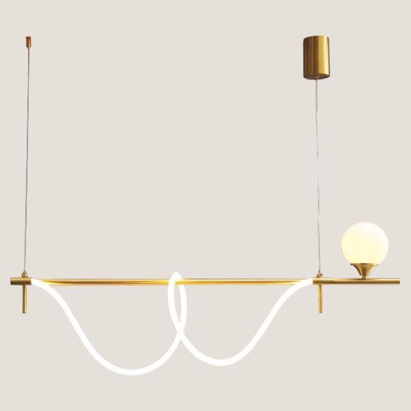 LIGHT FIXTURES HANGING LINEAR LED 50W+1xG9 3000Κ 150x36 GOLD 144-16007 LIGHT FIXTURES HANGING LINEAR LED 50W+1xG9 3000Κ 150x36 GOLD 144-16007