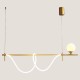 LIGHT FIXTURES HANGING LINEAR LED 50W+1xG9 3000Κ 150x36 GOLD 144-16007 LIGHT FIXTURES HANGING LINEAR LED 50W+1xG9 3000Κ 150x36 GOLD 144-16007