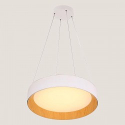 LIGHT FIXTURES HANGING ROUND LED 30W 3000Κ Φ45x11 WHITE/WOOD OAK 144-17022 LIGHT FIXTURES HANGING ROUND LED 30W 3000Κ Φ45x11 WHITE/WOOD OAK 144-17022