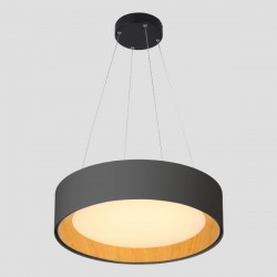 LIGHT FIXTURES HANGING ROUNDLED 30W 3000Κ Φ45x11 BLACK/WOOD OAK 144-17023 LIGHT FIXTURES HANGING ROUNDLED 30W 3000Κ Φ45x11 BLACK/WOOD OAK 144-17023