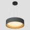 LIGHT FIXTURES HANGING ROUNDLED 30W 3000Κ Φ45x11 BLACK/WOOD OAK 144-17023