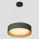 LIGHT FIXTURES HANGING ROUNDLED 30W 3000Κ Φ45x11 BLACK/WOOD OAK 144-17023