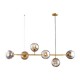 LIGHT FIXTURES HANGING 6xE27 125x45 GOLD AND BLACK 144-20002