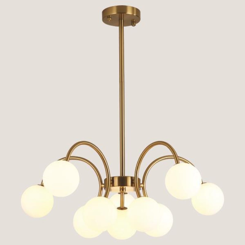 LIGHT FIXTURES HANGING 10xG4 60x28 GOLD/WHITE 144-20014