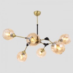 Ceiling Lighting Fixture Hanging 6xΕ27 650x560x360 BRONZE/HONEY 144-23012 Ceiling Lighting Fixture Hanging 6xΕ27 650x560x360 BRONZE/HONEY 144-23012