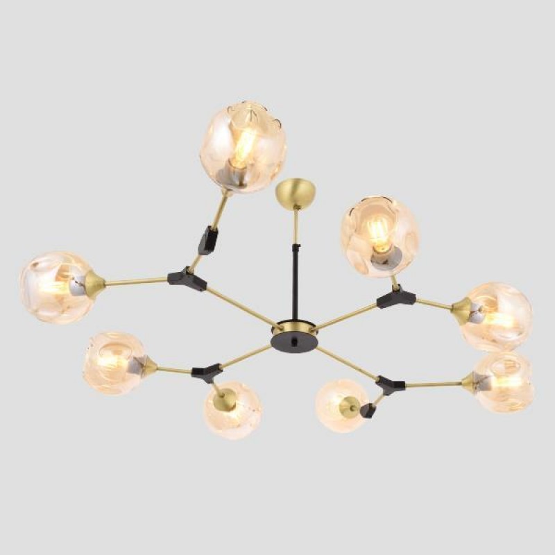 Ceiling Lighting Fixture Hanging 8xΕ27 104x800x160 BRONZE/HONEY 144-23013 Ceiling Lighting Fixture Hanging 8xΕ27 104x800x160 BRONZE/HONEY 144-23013