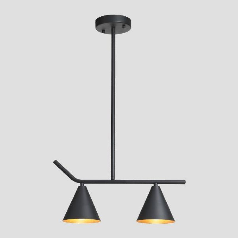 Ceiling Light Fixtures 2xΕ27 40x13x67 BLACK MATT/GOLD 144-24000