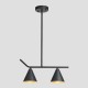 Ceiling Light Fixtures 2xΕ27 40x13x67 BLACK MATT/GOLD 144-24000