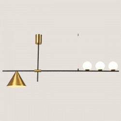 LIGHT FIXTURES HANGING LINEAR E27x3xG4 155x50 BLACK/GOLD 144-26003 LIGHT FIXTURES HANGING LINEAR E27x3xG4 155x50 BLACK/GOLD 144-26003