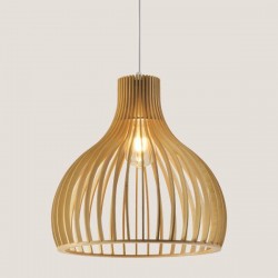 LIGHT FIXTURES HANGING SIMPLE E27 Φ350x370 WOOD 144-30004 LIGHT FIXTURES HANGING SIMPLE E27 Φ350x370 WOOD 144-30004