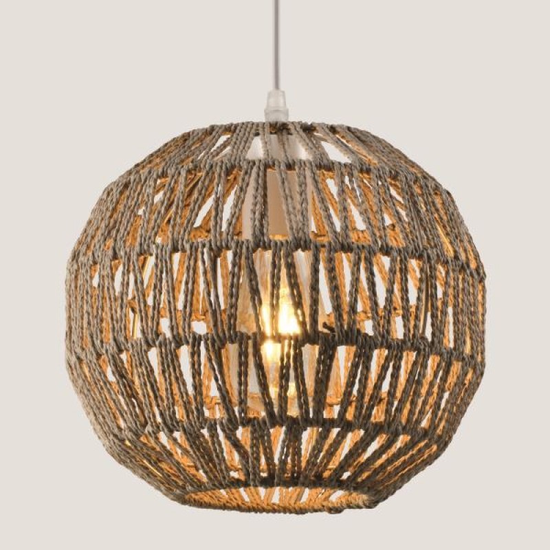 LIGHT FIXTURES HANGING SIMPLE E27 Φ255x230 GREY ROPE 144-32000 LIGHT FIXTURES HANGING SIMPLE E27 Φ255x230 GREY ROPE 144-32000