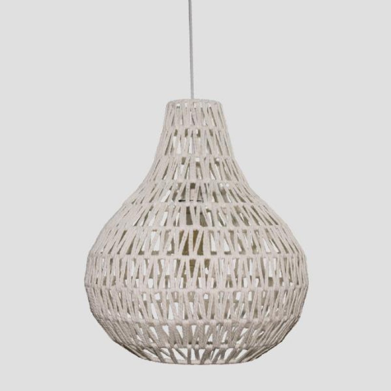 CEILING LIGHT FIXTURE SIMPLE Ε27 MAX40W Φ40x47cm WHITE ROPE 144-32004 CEILING LIGHT FIXTURE SIMPLE Ε27 MAX40W Φ40x47cm WHITE ROPE 144-32004