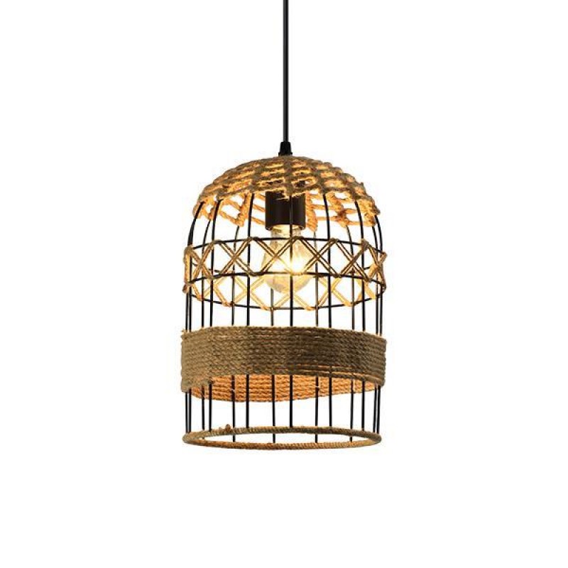 CEILING LIGHT FIXTURE Ε27 D165*H255 ROPE & METAL 144-32009 CEILING LIGHT FIXTURE Ε27 D165*H255 ROPE & METAL 144-32009
