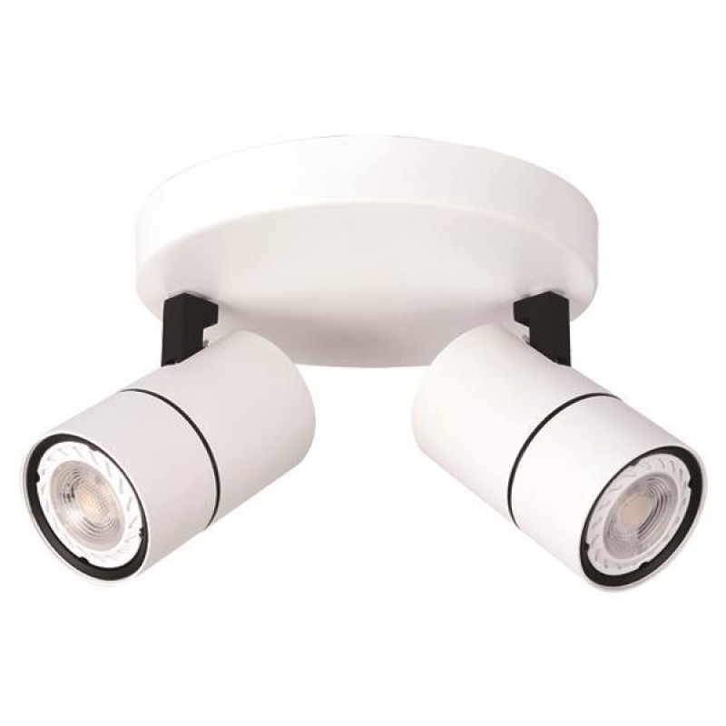 CEILING SPOT ROSETTE DOUBLE GU10 WHITE/ BLACK 145-25011 CEILING SPOT ROSETTE DOUBLE GU10 WHITE/ BLACK 145-25011