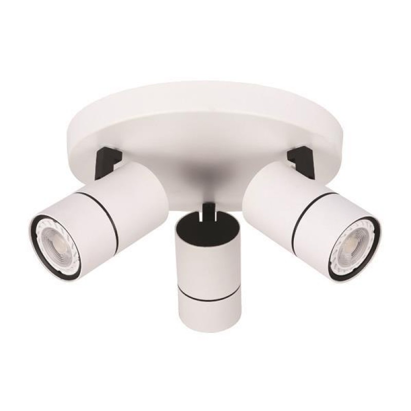 CEILING SPOT ROSETTE TRIPLE GU10 WHITE/ BLACK 145-25012 CEILING SPOT ROSETTE TRIPLE GU10 WHITE/ BLACK 145-25012