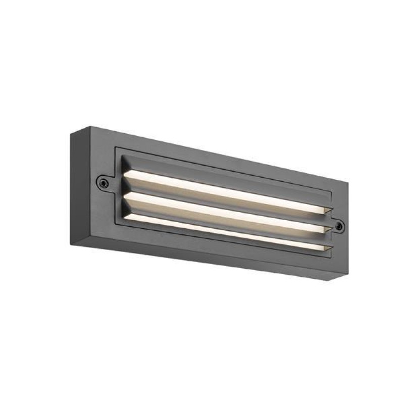 СТЕННА ЛАМПА С РЕШЕТКА LED 6W 255X42X90 3CCT IP65 ТЪМНО СИВ СТЕННА ЛАМПА С РЕШЕТКА LED 6W 255X42X90 3CCT IP65 ТЪМНО СИВ