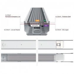 BASE FOR LINEAR 4230Χ65Χ40mm 8 LINES WHITE 145-58006