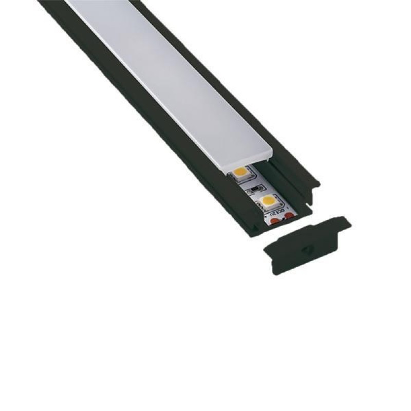 PROFILE RECESSED SINGLE 2000*17*8 90° BLACK 145-70951 PROFILE RECESSED SINGLE 2000*17*8 90° BLACK 145-70951