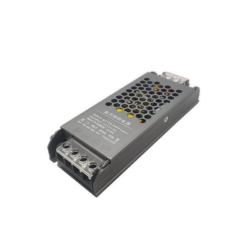 ЗАХРАНВАНЕ МЕТАЛНО СЛИМ ЗА LED ЛЕНТА 12V DC 100W IP20 PRO