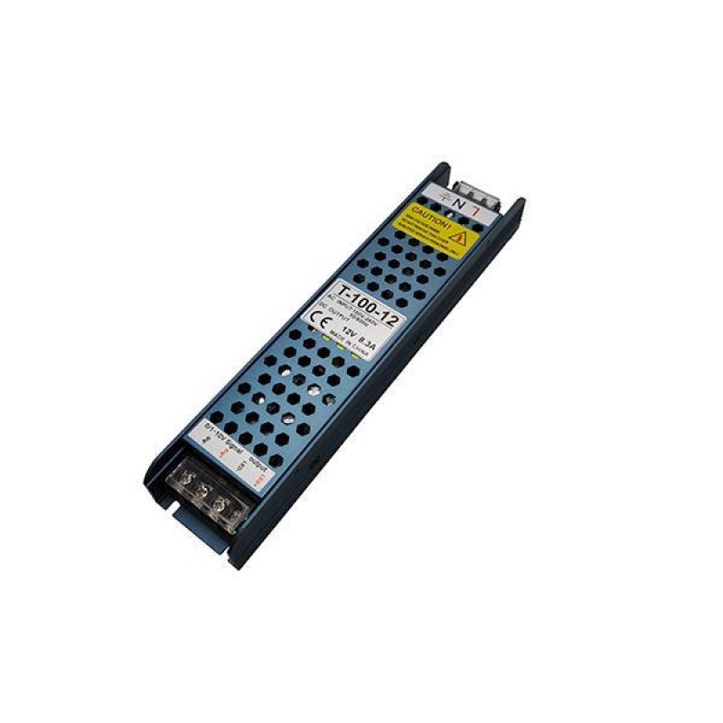ЗАХРАНВАНЕ МЕТАЛНО СЛИМ ЗА LED ЛЕНТА 12V DC ДИМИРАНЕ (1-10V) 100W IP20