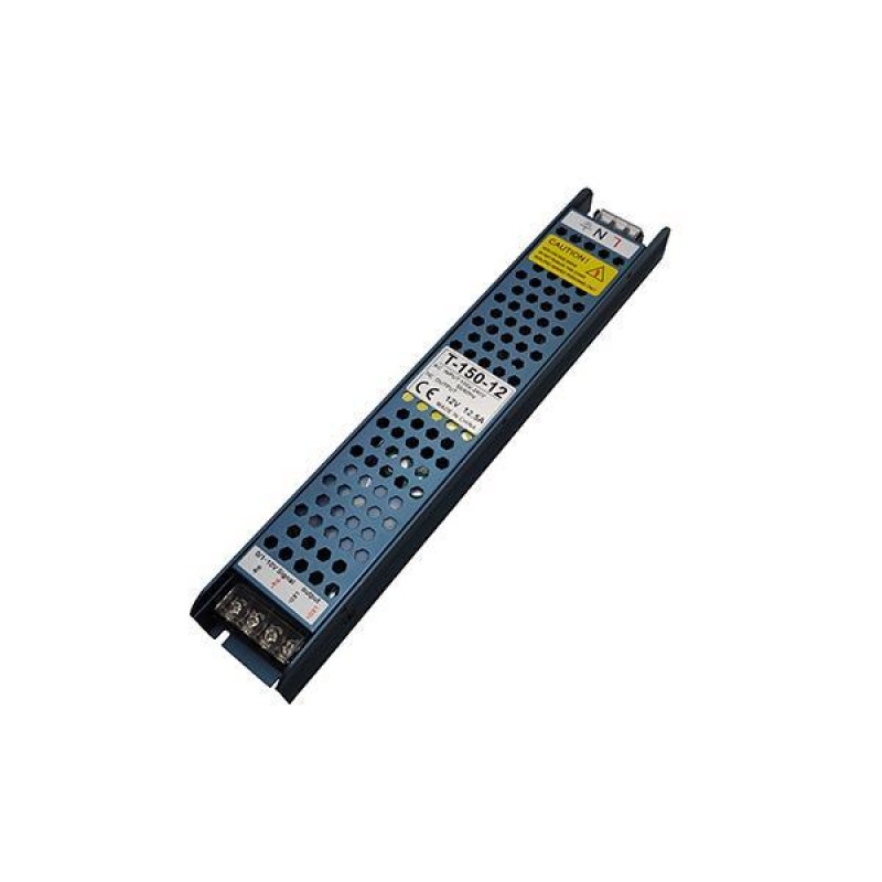 ЗАХРАНВАНЕ МЕТАЛНО СЛИМ ЗА LED ЛЕНТА 12V DC ДИМИРАНЕ (1-10V) 150W IP20