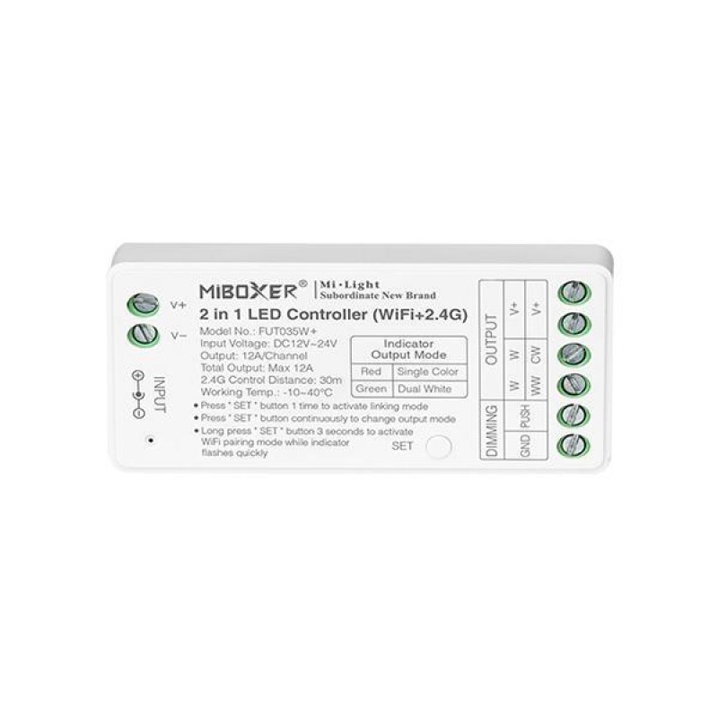 КОНТРОЛЕР RF WIFI ДИМЕР 12A DC 12V/24V КОНТРОЛЕР RF WIFI ДИМЕР 12A DC 12V/24V