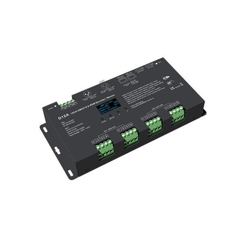 DMX512/RDM DECODER 5A*12CH 12-24VDC MAX48A D12A 145-71502 DMX512/RDM DECODER 5A*12CH 12-24VDC MAX48A D12A 145-71502