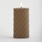 BATTERY OPERATED CANDLE, WITH FLAME, BROWN, WITH TIMER, 7x16cm 147-15106