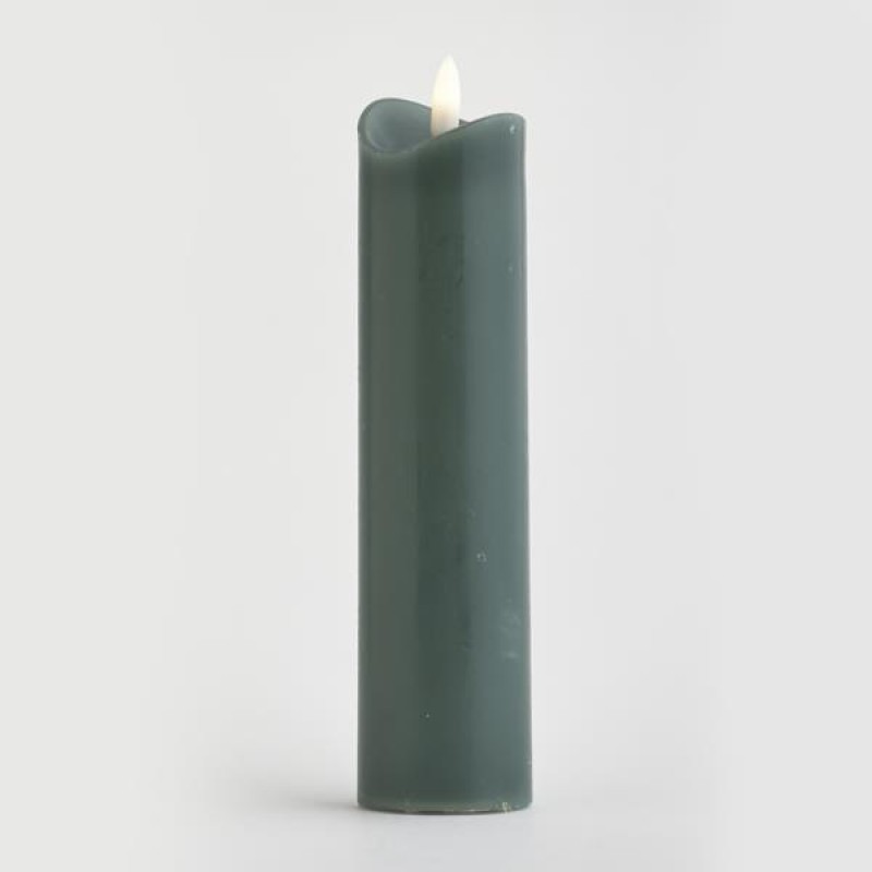 BATTERY OPERATED CANDLE, WITH FLAME, GREEN, WITH TIMER, 5x20cm 147-15110 BATTERY OPERATED CANDLE, WITH FLAME, GREEN, WITH TIMER, 5x20cm 147-15110