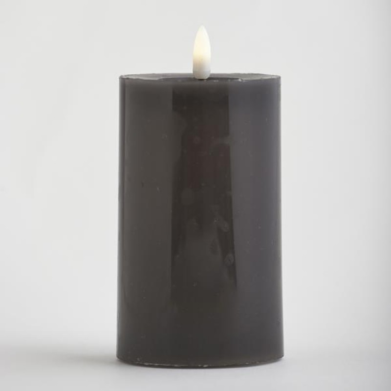 BATTERY OPERATED CANDLE, WITH FLAME, DARK GREY, WITH TIMER, 7x12,5cm 147-15115 BATTERY OPERATED CANDLE, WITH FLAME, DARK GREY, WITH TIMER, 7x12,5cm 147-15115