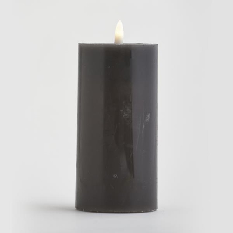 BATTERY OPERATED CANDLE, WITH FLAME, DARK GREY, WITH TIMER, 7x15cm 147-15116 BATTERY OPERATED CANDLE, WITH FLAME, DARK GREY, WITH TIMER, 7x15cm 147-15116