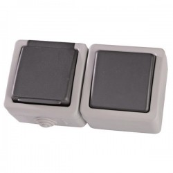 ВЪНШЕН КОНТАКТ SCHUKO С КЛЮЧ СИВ IP54