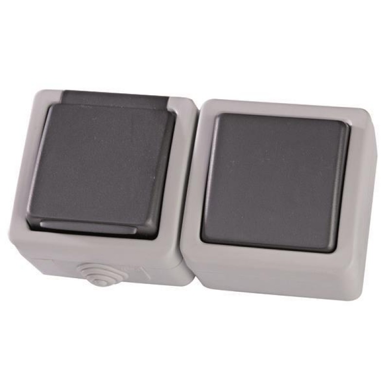 ВЪНШЕН КОНТАКТ SCHUKO С КЛЮЧ СИВ IP54