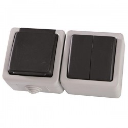 ВЪНШЕН КОНТАКТ SCHUKO С КЛЮЧ СИВ IP54