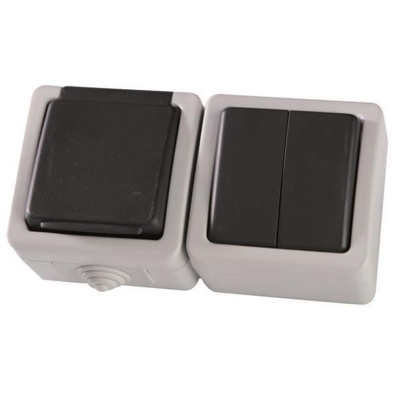 ВЪНШЕН КОНТАКТ SCHUKO С КЛЮЧ СИВ IP54