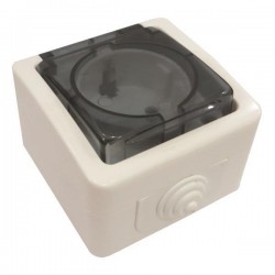 ВЛАГОЗАЩИТЕН КОНТАКТ SCHUKO С КАПАК БЯЛ IP54