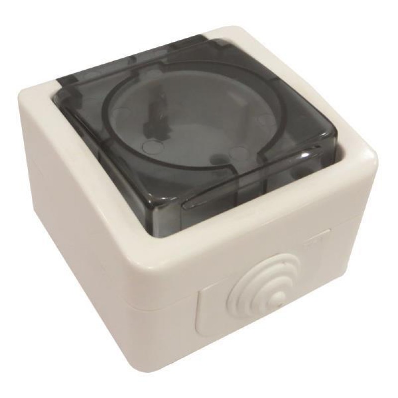 ВЛАГОЗАЩИТЕН КОНТАКТ SCHUKO С КАПАК БЯЛ IP54