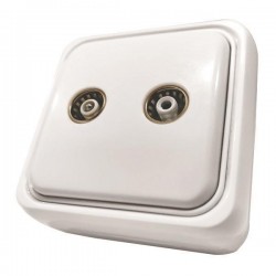 КОНТАКТНА ВЛОЖКА MINI TV/FM БЯЛА IP20