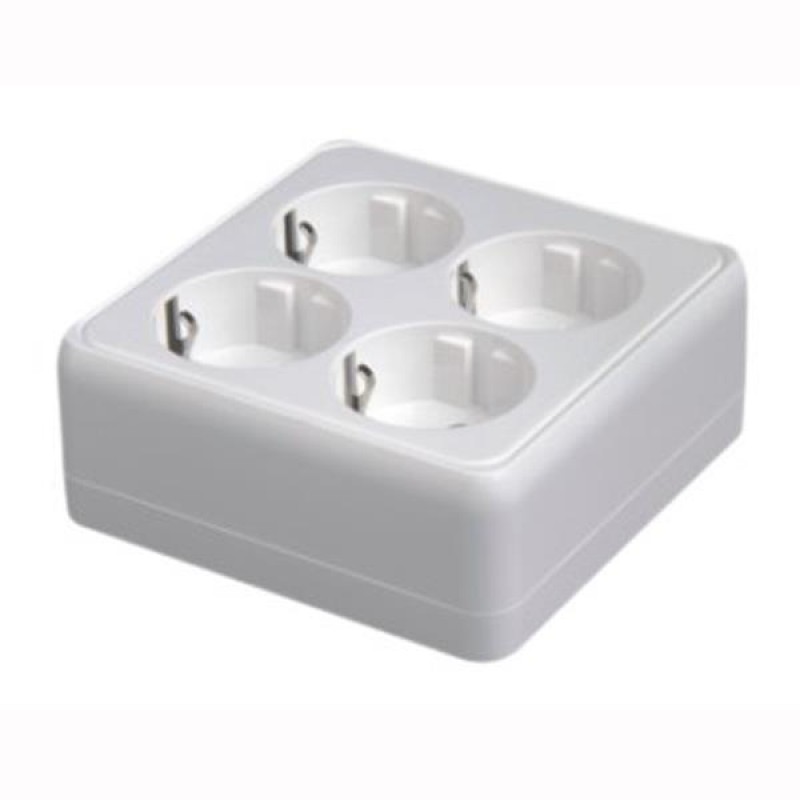 КОНТАКТЕН БЛОК MINI SCHUKO ЧЕТВОРЕН БЯЛ IP20