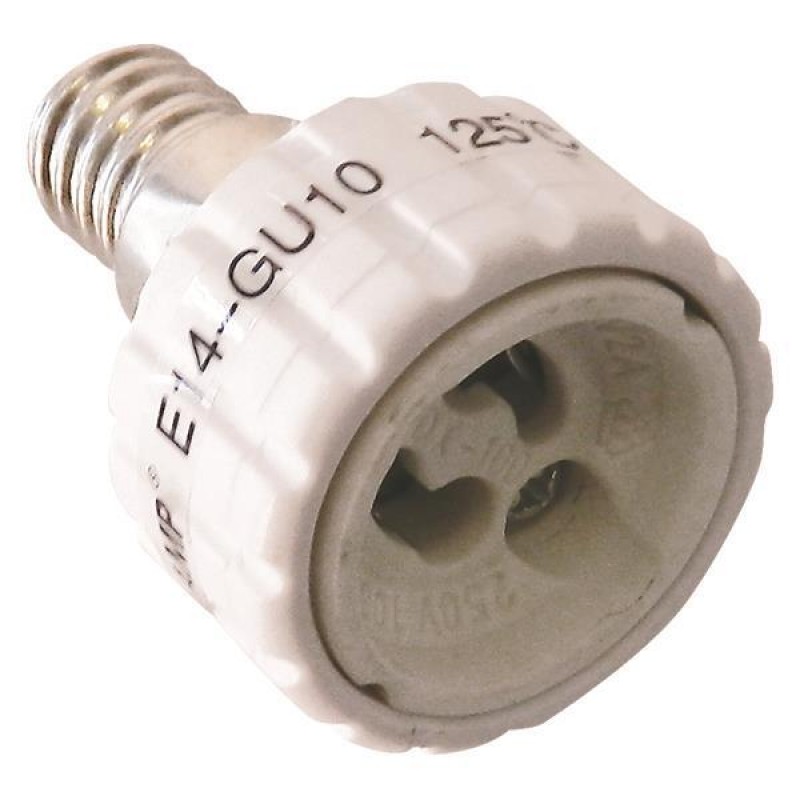 АДАПТОР ЗА ЦОКЪЛ E14 КЪМ GU10 АДАПТОР ЗА ЦОКЪЛ E14 КЪМ GU10