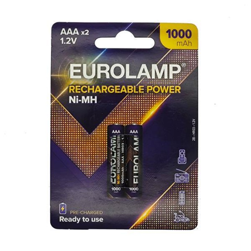 ПРЕЗАРЕЖДАЕМИ NI-MH БАТЕРИИ AAA 1.2V 1000MAH 2 БР ПРЕЗАРЕЖДАЕМИ NI-MH БАТЕРИИ AAA 1.2V 1000MAH 2 БР
