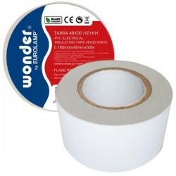 ИЗОЛАЦИОННА ЛЕНТА PVC БЯЛА 48X20 ИЗОЛАЦИОННА ЛЕНТА PVC БЯЛА 48X20