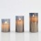 LED BATTERY CANDLE LIGHT WITH FLICKERING FLAME, WITH GLASS, SMOKE, WITH TIMER, 7,5x12,5cm 147-15083