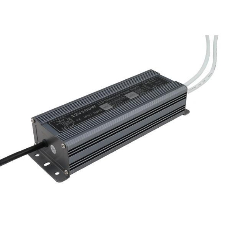 ЗАХРАНВАНЕ МЕТАЛНО ЗА LED ЛЕНТА 12V DC 100W IP67 ЗАХРАНВАНЕ МЕТАЛНО ЗА LED ЛЕНТА 12V DC 100W IP67